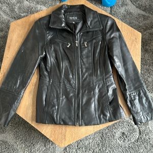 Soft Genuine Black Leather Jacket Jones New York M